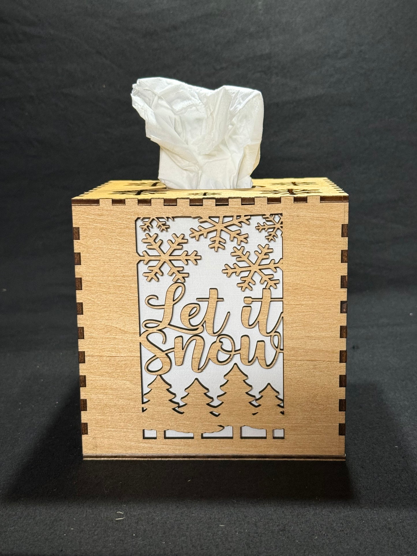 F - Let it Snow Tissue Box