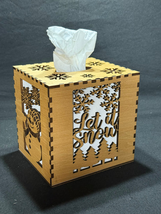 F - Let it Snow Tissue Box